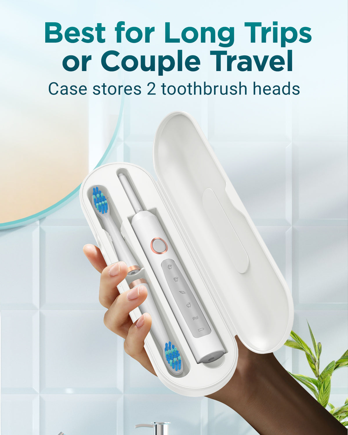C8 Series Electric Toothbrush with 8 Heads & Travel Case, 5 Modes, Wall Mount, IPX7 Waterproof