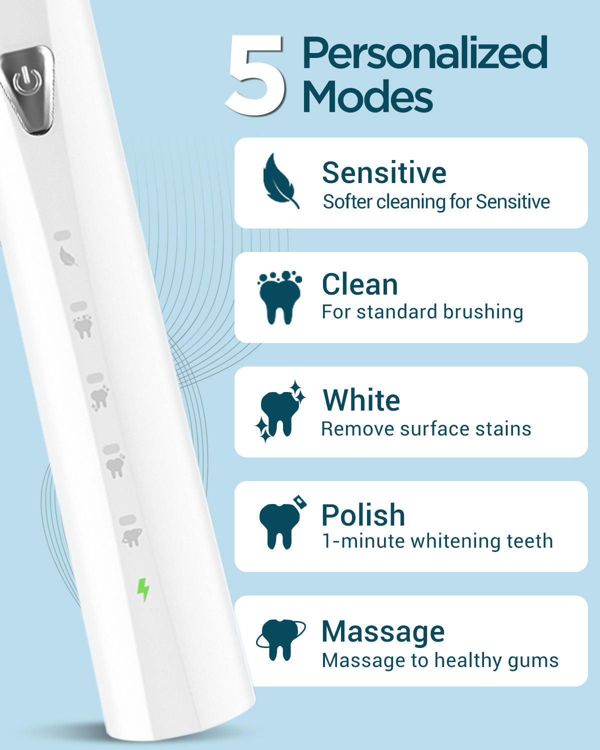 C7 Series Electric Toothbrush with 8 Brush Heads - Fast Charging & IPX7 Waterproof