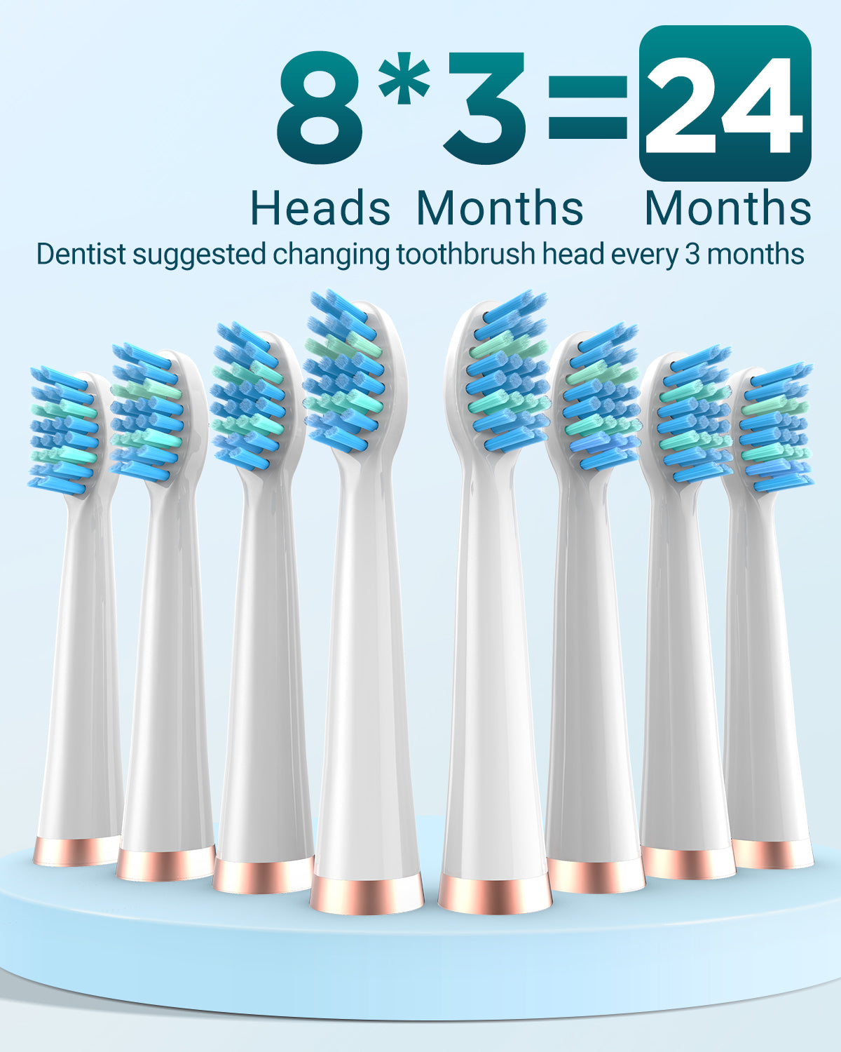 C8 Series Electric Toothbrush with 8 Heads & Travel Case, 5 Modes, Wall Mount, IPX7 Waterproof