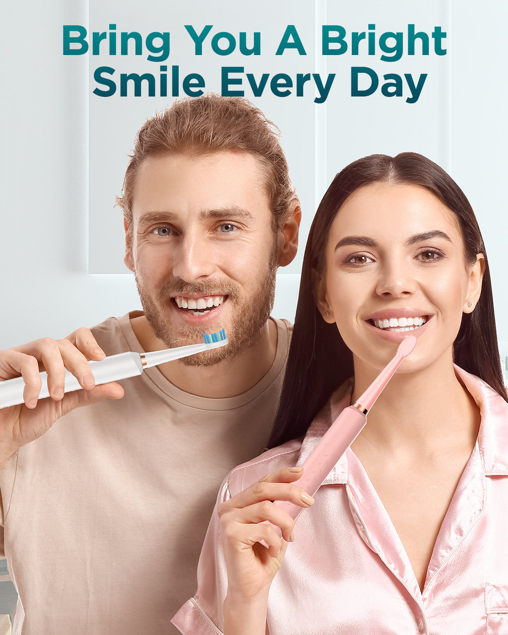 C8 Series Electric Toothbrush - Pink, 8 Brush Heads with Travel Case & Wall Mount, 5 Modes, IPX7 Waterproof