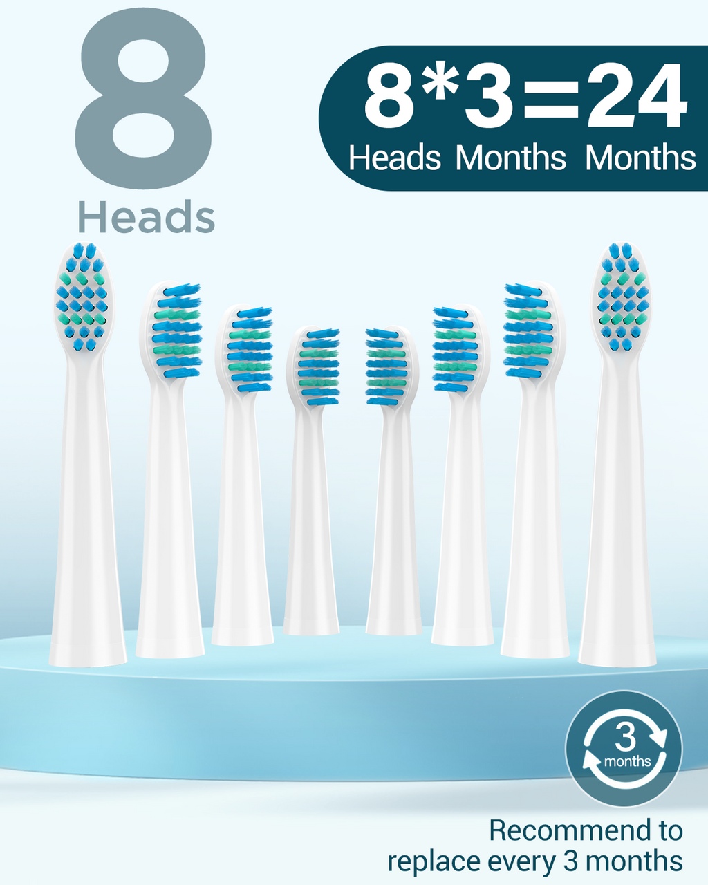 C7 Series Electric Toothbrush with 8 Brush Heads - Fast Charging & IPX7 Waterproof