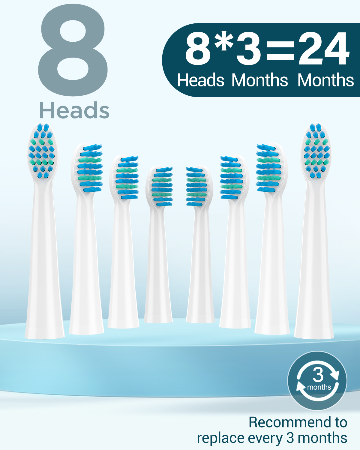 C7 Series Electric Toothbrush with 8 Brush Heads - Fast Charging & IPX7 Waterproof